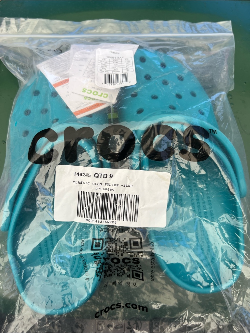 CROCS Kids Classic Clog in Teal Blue